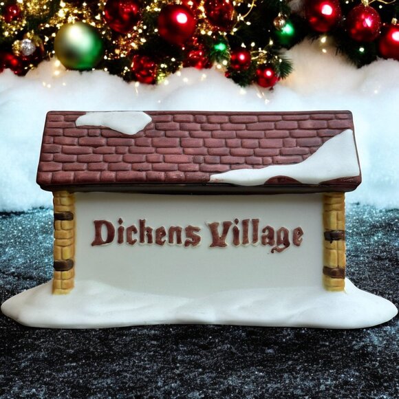 Dept 56 Dickens Village Sign Christmas Village Accessory (no box) from 1987 - Picture 1 of 7